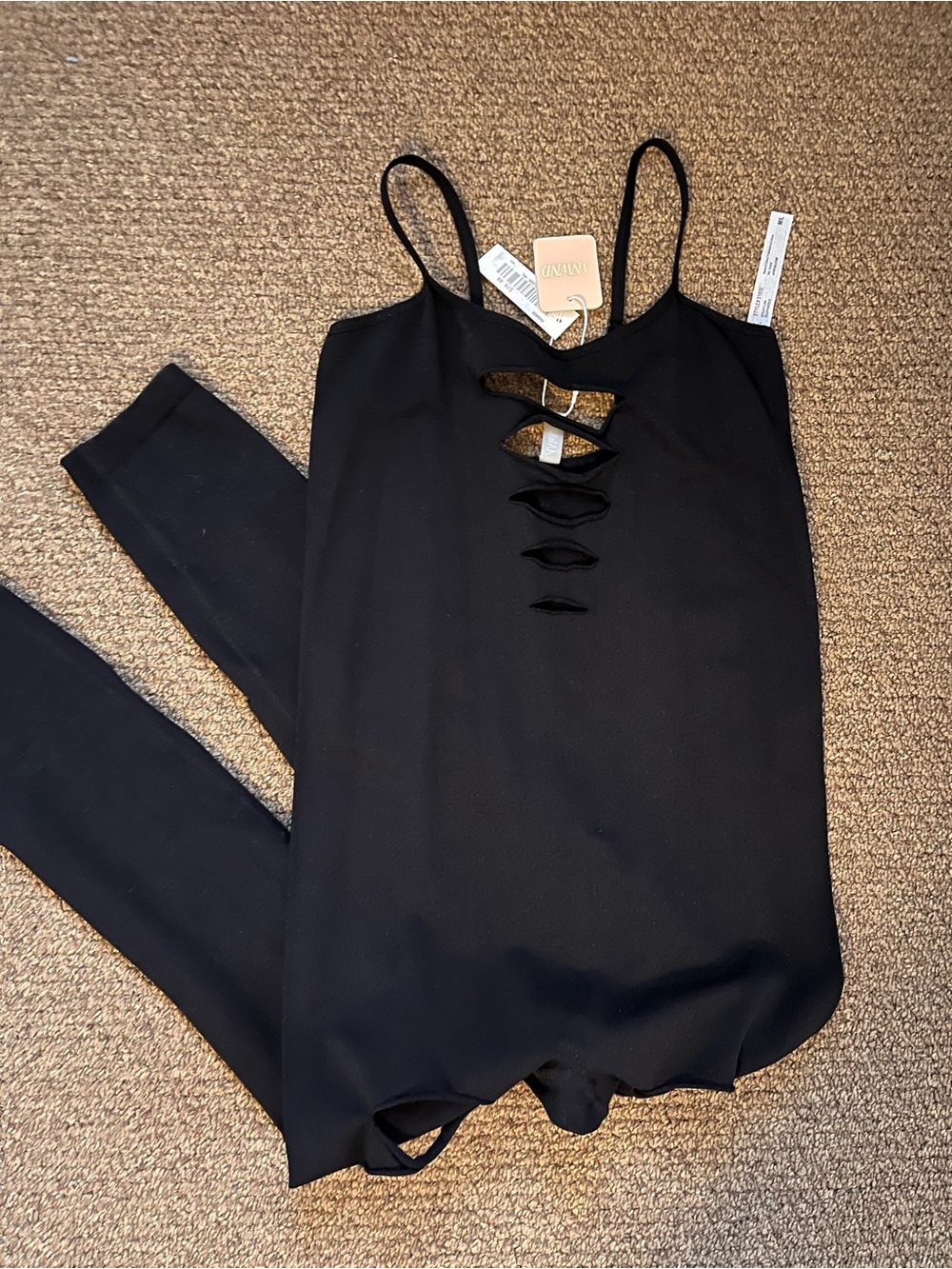 Anwnd Black Strappy Cutout Jumpsuit